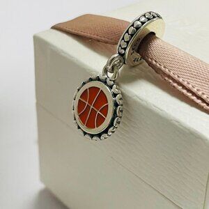 Pandora Basketball Swoosh! Exclusive charm Pendant S925 Sterling Silver Jewelry